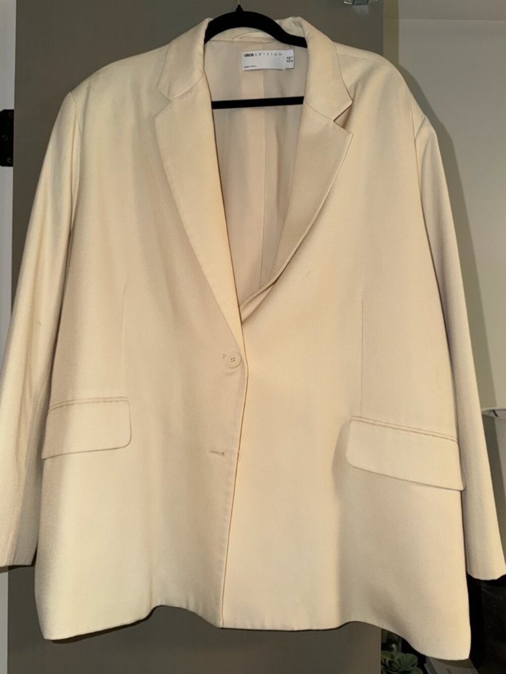 ASOS Edition Double Breasted Light Tan Blazer Size 6 - Picture 3 of 5